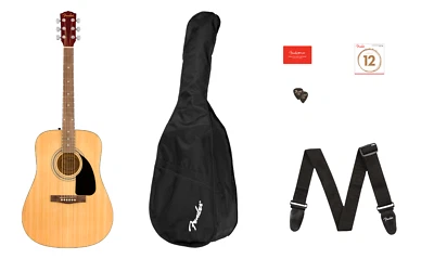 PAQUETE de guitarra acústica FENDER FA-115 con bolsa de concierto/correa/selecciones/kit de cuerdas Foto 1 de 4