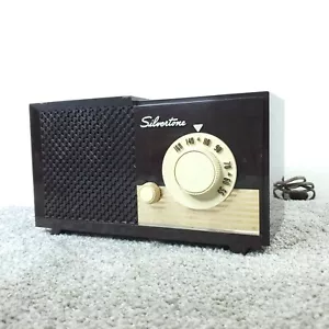 Silvertone Tube Radio 7003 Sears AM Tabletop Vintage MCM Brown WORKING - Picture 1 of 12