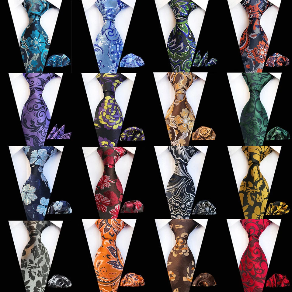 Hombre 8cm Corbata Bolsillo Cuadrado Set Floral Paisley Vides Hojas Corbata Pañuelo  Foto 1 de 1