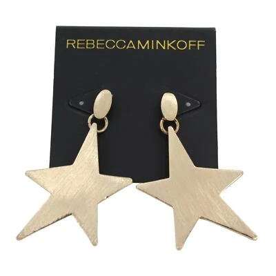 Rebecca Minkoff Gold Star Girl Drama Drop Earrings $58 Tags #RM310 - Image 1 of 3