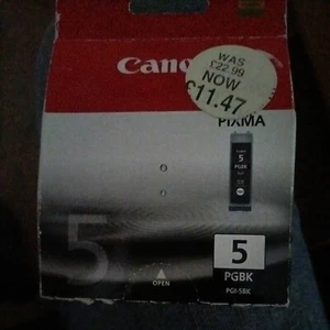 GENUINE AUTHENTIC CANON 5 BLACK INK CARTRIDGE PGI-5BK - Picture 1 of 2