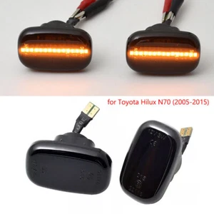 Dynamic Side Indicator Light Turn Lamp for Toyota Hilux N70 2005-2015 - Smoked - Picture 1 of 8