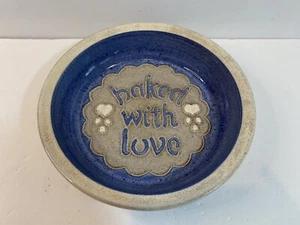VTG Stoneware Baking Pie Dish Baked With Love CCP Crystal Creek Pottery 10" - Picture 1 of 5