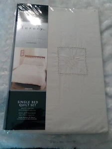Embroidered  Single Bed Quilt Set - Picture 1 of 10