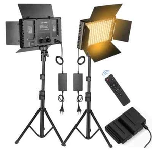 LED Video Light Photo Studio Lamp 2500K-8500k Dimmable with Tripod Stand Remote - Picture 1 of 12