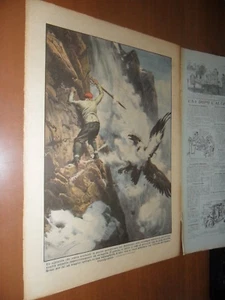 ALPINISTA ATTACCATO DA RAPACE AL MUROLUNGO VELINO L'AQUILA ABRUZZO 1932 - Picture 1 of 2