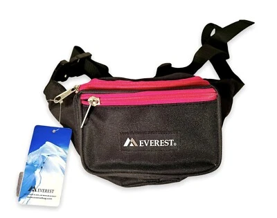 Pacote de cintura Everest Signature - Padrão - Preto/rosa urze novo com etiquetas - Imagem 1 de 4