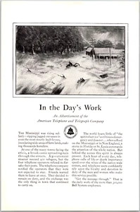 PRINT AD 1928 AT&T In the Day's Work Great Mississippi Flood 1927 6.75 x 10 - Picture 1 of 3