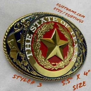 WESTERN LONESTAR TEXAS BELT BUCKLE METAL FASHION ART BRAND NEW 5" x 4" & 6" X 4" - Picture 1 of 67