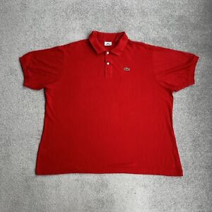 LACOSTE Herren Poloshirt Kurzarm Gr. 2XL Polohemd Logo Polo T-Shirt 20318 Rot