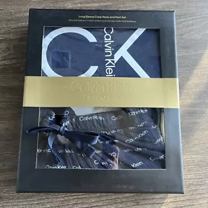 Calvin Klein LS Crew Neck + Pant Men sleepwear Set SMALL BNIB SEALED +FREE๐๐ - Picture 1 of 5