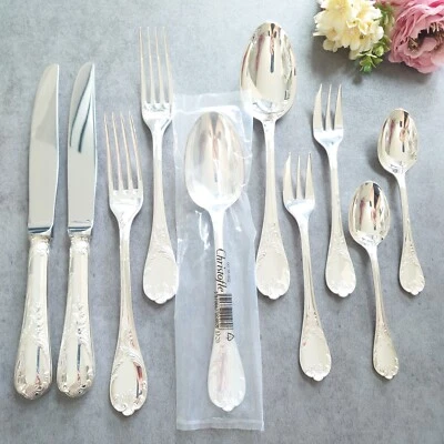 Cuchara tenedor cuchillo cubiertos Christofle Marly 10 piezas excelente Foto 1 de 4