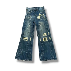 Ditch LA Distressed Dark Wash Wide Leg Jeans - Bild 1 von 7