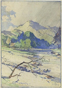 Thomas Delgaty Dunn (1864-1935) - Signed Linocut - Glen Nevis Scotland 1923 - Picture 1 of 5