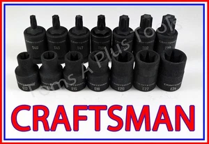 CRAFTSMAN 14pc 1/2 drive Torx External Etorx BLACK OXIDE IMPACT socket bit set ! - Picture 1 of 3