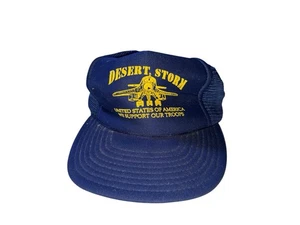 Desert Storm Support Our Troops Mesh Truck Snapback Hat Cap USA Gulf War Vintage - Picture 1 of 7