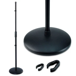 keepdrum MS015 Gerader Mikrofonständer ausziehbar mit rundem Sockel Tellerfuß - Bild 1 von 9