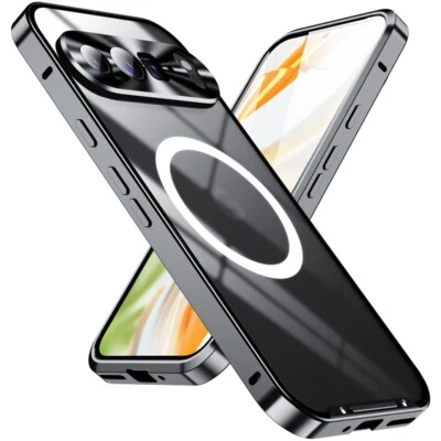 Funda mate transparente con marco de metal magnético para Google Pixel 10 9 Pro XL 9 8 7 Pro 8A Foto 1 de 4