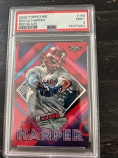 2020 Topps Fire Flame #158 Bryce Harper Philadelphia Phillies Baseball  PSA 9