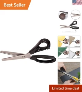 Elite Black Serrated Scissors - Stainless Steel Craft Shears for All Projects - Picture 1 of 10