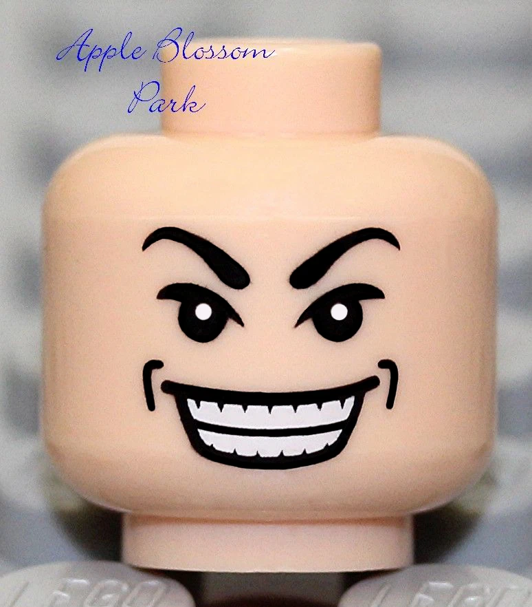 LEGO Male Light ПЛОТЬ МИНИФИГУРКА ГОЛОВА Индиана Джонс азиатский гангстер зубы улыбка 7682 - Изображение 1 из 1