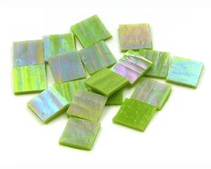 Limettengrüner Opal irisierende Bordüre Rechteck | Bügeleinlage 96 | Mosaikfliesenform  - Bild 1 von 2