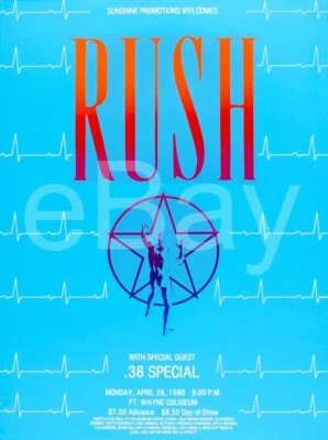 RUSH April 28, 1980 Fort Wayne Ind / 20 x 28 Per Waves Tour" Restored Poster - Image 1 of 4