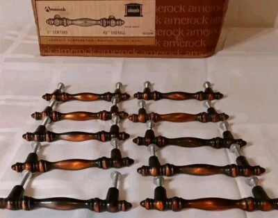 Amerock Colonnade Antique Copper 3" Center Drawer Pull T-149-AC 4.25" 10 pack - Image 1 of 4