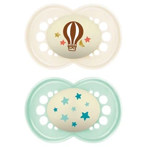 MAM Original Night Ciuccio Luminoso in Set da 2, in Silicone SkinSoft con Custod - Foto 1 di 6