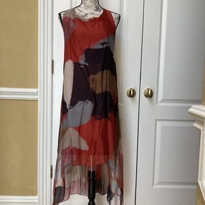 NWT ILENIA M. MADE IN ITALY ABSTRACT DRESS HI-LOW HEM SIZE S - Picture 1 of 8