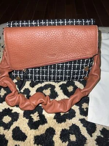HAMMITT Dillon Sml Crossbody Rust Tan leather/ tweed /brushed gold - Picture 1 of 8