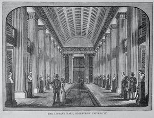 Edinburgh THE LIBRARY HALL OF NEW UNIVERSITY Original viktorianischer Druck um 1881 - Bild 1 von 2