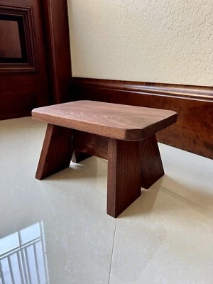 Walnut Wooden Stool, Handmade, Step Stool, Foot Stool, Plant Stand, Bathroom - Image 1 of 4