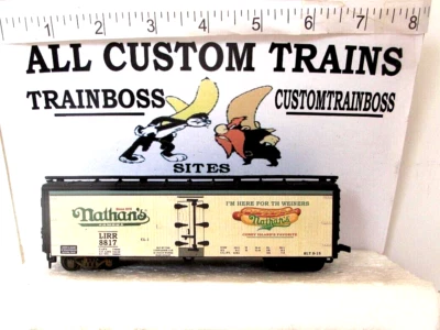 HO SCALE NATHANS CUSTOM LETTERED COLECTIBLE REEFER LOT 3 ALSO AVAIL IN O SCALE - Image 1 of 4