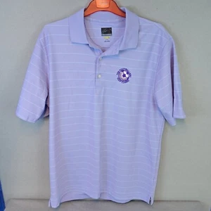 Greg Norman Golf Poloshirt Large Play Dry Flieder Streifen Fußballer Golf Klassiker - Bild 1 von 9