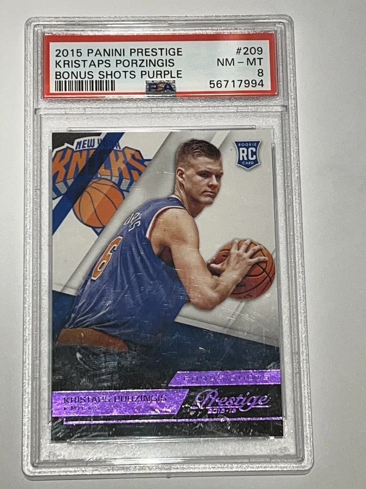 Kristaps Porzingis Prestige Bonus Shots Purple 06/50 JERSEY # POP 1 NONE HIGHER - Image 1 of 4