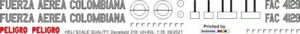 Decal 318 UH-60L Black Hawk Fuerza Aerea Colombiana FAC 4129 - Bild 1 von 2