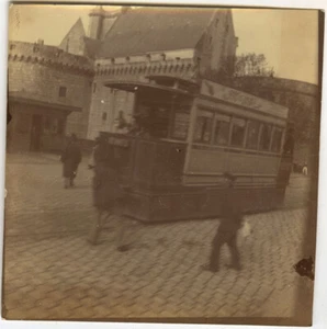 ALTES FOTO - VINTAGE SCHNAPPSCHUSS - TRANSPORT STRAßENBAHN ZUG - STREETCAR TROLLEY - Bild 1 von 1