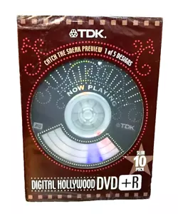 TDK Digital Hollywood DVD+R 10 Pack 4.7GB 8X Recordable DVDs Slim - 5 Designs - Picture 1 of 1