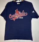 Vintage Y2K Adidas St Louis Cardinals 2006 MLB Graphic T Shirt Spellout Blue M