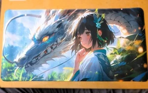 Dragon with Anime Girl Waifu - XL Gaming Mouse Pad Desk Mat 60 x 30cm - New - Photo 1/7