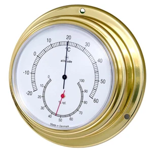 Altitude Thermometer Hygrometer Messing 127mm x 50mm 852th - Picture 1 of 3