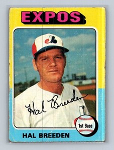 1975 Topps #341 Hal Breeden Montreal Expos Baseball Card 