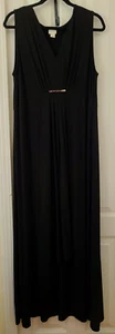 CHICO'S Damen Kleid Gr.3 Pull On Maxi ärmelloses Kleid schwarz - Bild 1 von 10
