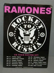 Ramones Rocket To Russia UK Tour 1977 Metal Tour Date Sign - Picture 1 of 5