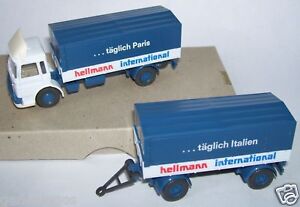 A WIKING Ho 1/87 Truck Man Diesel + Trailer Hellmann International #424 No Box