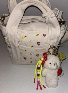Madden Girl Mini Tote Strawberries Fruits Flowers Teddy Bear Jeweled Keychains - Picture 1 of 21