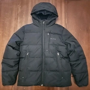 ABRIGO CHAQUETA ACOLCHADA CON CAPUCHA FORRADA ACOGEDORA HOLLISTER ULTIMATE NEGRO PARA HOMBRE TALLA PEQUEÑA - Imagen 1 de 6