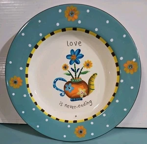 Cuenco/plato internacional certificado por Lori Siebert “Love is Never-Ending” usado en excelente estado - Imagen 1 de 8