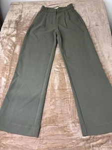 Abercrombie & Fitch Sloane Tailored Ultra High Wide Leg Pant 25 / 0 Long Green - Bild 1 von 16